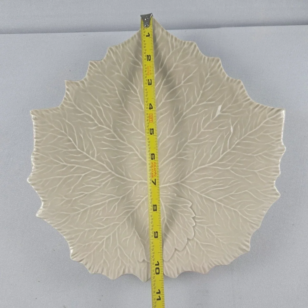 Williams Sonoma Italy Ceramic Decorative Leaf Plate Fall Decor Botanical Decor